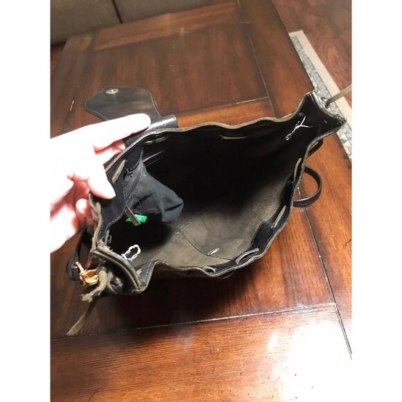 Vera Pelle Black Embossed Leather Purse Crossbody Bag - Picture 3 of 12